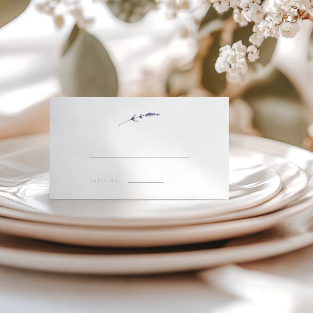 Minimalistische Lavder Stem Wedding Escort Cards Platzkarte (Von Creator hochgeladen)