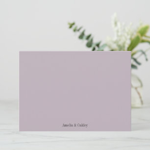 Minimalistische Lavendel Elegante Hochzeit Persona Dankeskarte