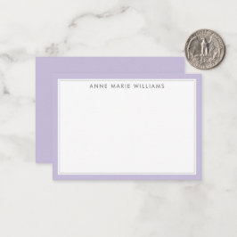 Minimalistische Lavendel-Zweirahmen-Name-Karte Mitteilungskarte