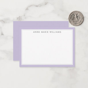 Minimalistische Lavendel-Zweirahmen-Name-Karte Mitteilungskarte