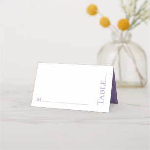 Minimalistische Lavender Wedding Reception Platzka Platzkarte