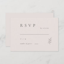 Minimalistische Leaf Pink Black Wedding RSVP Einla