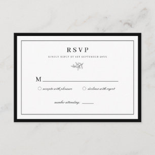 Minimalistische Leaf Wedding RSVP Begleitkarte