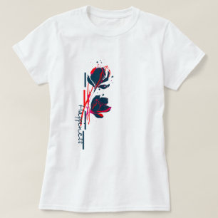 Minimalistische, lebendige Blume des Glücks T-Shirt