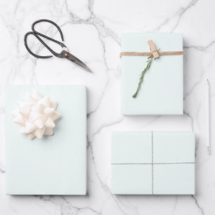 Minimalistische leichte Minzcreme schlicht massiv  Geschenkpapier Set