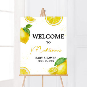 Minimalistische Lemonade Baby Dusche Empfang Poster