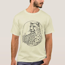 Minimalistische Leopard-Linienkunst – Wild und Maj
