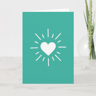 Minimalistische leuchtende Herzkarte Karte
