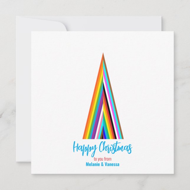 Minimalistische LGBT-Regenbogen-Weihnachtsbaum (Vorderseite)