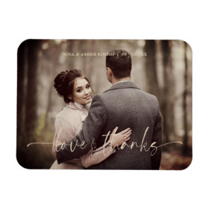 Minimalistische Liebe & Dank Whimsical Script Hoch Magnet