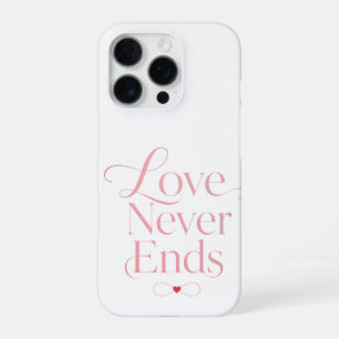 Minimalistische Liebe endet nie Rose Gold Typograf iPhone 16 Pro Hülle
