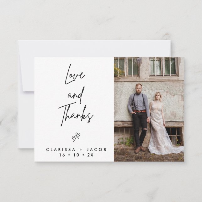 Minimalistische Liebe Herzenslust Dankeschön-Karte Einladung (Vorderseite)