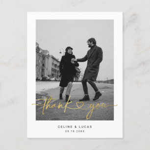 Minimalistische Liebe Herzensskripte Hochzeit Dank Postkarte