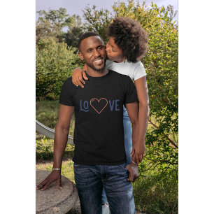 Minimalistische LIEBE Herztypografie Valentinstag T-Shirt