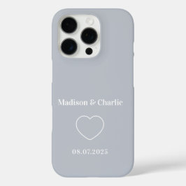 Minimalistische Liebe Hochzeitstag iPhone 16 Pro Hülle