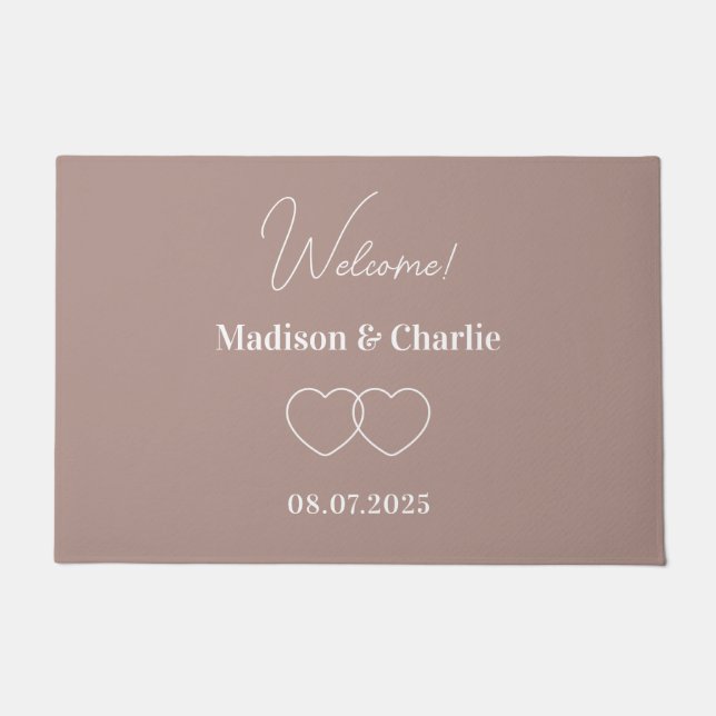 Minimalistische Liebe Hochzeitstag Fußmatte (Vorderseite)