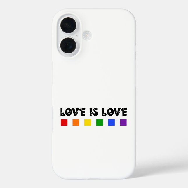 Minimalistische Liebe ist Liebe Pride Rainbow & He Case-Mate iPhone Hülle (Rückseite)