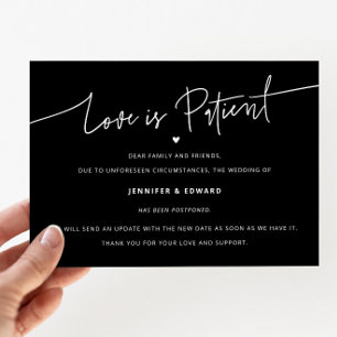 Minimalistische Liebe ist Patientenhochzeit schwar Einladung