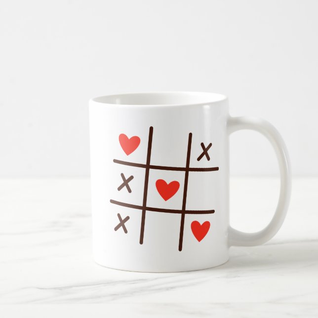 Minimalistische Liebe Niedlich Valentinstag Fröhli Kaffeetasse (Rechts)