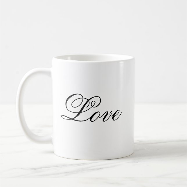 Minimalistische Liebe Text Tasse | Liebe Cup | LIE (Links)