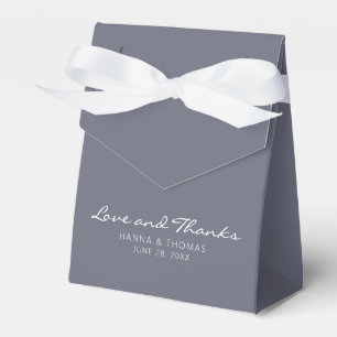 Minimalistische Liebe und Dank an Dark Blue Weddin Geschenkschachtel