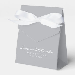 Minimalistische Liebe und Dank an Gray Wedding Geschenkschachtel
