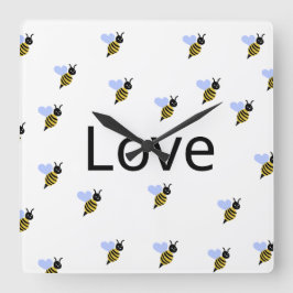 Minimalistische Liebe Wall Clock - Romantisches mo Quadratische Wanduhr