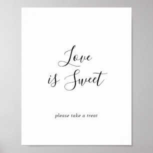 Minimalistische Liebes ist süße Hochzeitstafel Poster