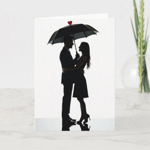 Minimalistische Liebeskarte mit Regenschirm Karte
