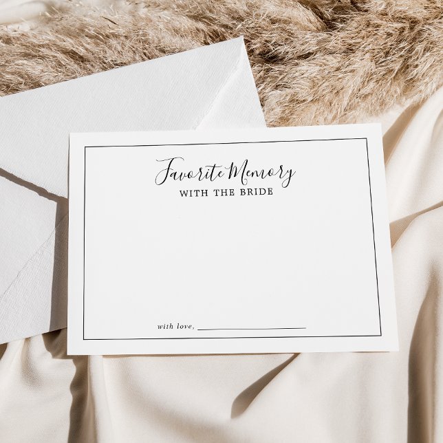 Minimalistische Lieblingsmusik mit Bride Game Hinweiskarte (Minimalist Favorite Memory With The Bride Game Advice Card)