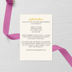 Minimalistische Lila Aster-Hochzeitkarte Begleitkarte