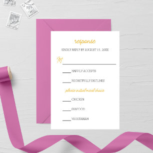 Minimalistische Lila Aster Wedding RSVP Card Karte