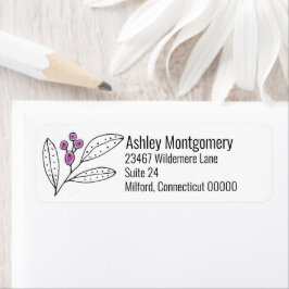 Minimalistische Lila Berries Blätter Personalisier