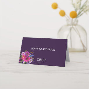 Minimalistische Lila Blume Hochzeiten Platzkarten