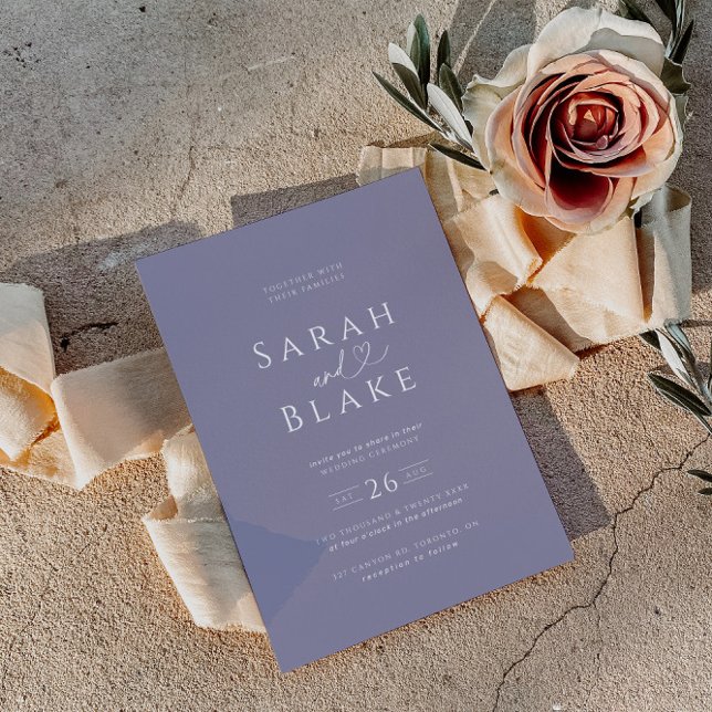 Minimalistische Lila Lilac Herzenssehen Einladung (Von Creator hochgeladen)