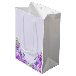 Minimalistische Lila Peony Gift Bag Mittlere Geschenktüte