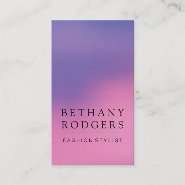 Minimalistische Lila Rosa Blende Visitenkarte (Vorderseite)