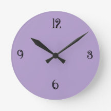 Minimalistische lila violette runde Wanduhr 