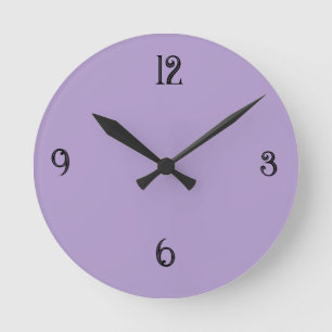 Minimalistische lila violette runde Wanduhr 