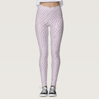 Minimalistische lila wellenförmige Linien-Druck Gy Leggings