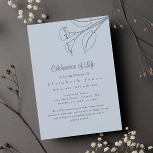 Minimalistische Lily Celebration of Life Beerdigun