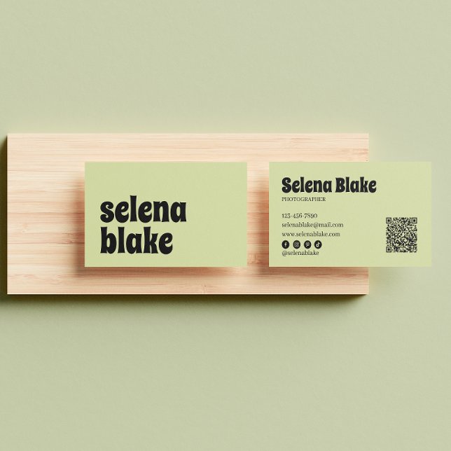 Minimalistische Limone Farbe | Moderner QR-Code Visitenkarte (Von Creator hochgeladen)