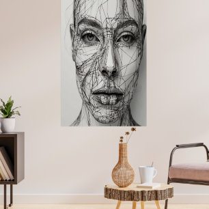 Minimalistische Line Art Leinwand Abstraktes men Poster