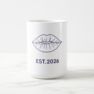 Minimalistische Line-Art-Lippen Abstrakte durchgeh Kaffeetasse