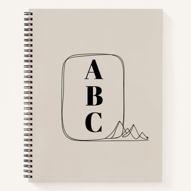 Minimalistische Line-Art-Rahmen Notizbuch (Vorderseite)