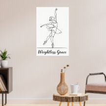 Minimalistische Linie Art Ballerina
