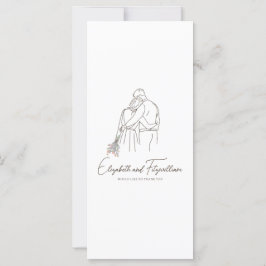 Minimalistische Linie Art Romantisches Paar Floral