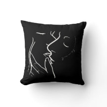 Minimalistische Linie Art Throw Kissen "Liebesflüs