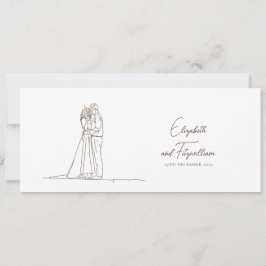 Minimalistische Linie Kunst Romantisches Paar mit  Einladung