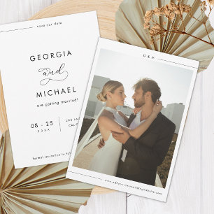 Minimalistische Linie Moderne Hochzeit im Foto Save The Date
